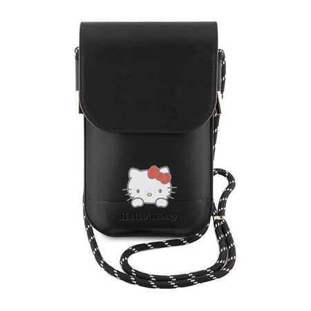 Hello Kitty Daydreaming Cord-Tasche aus Leder – Schwarz