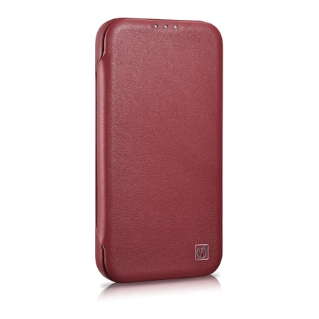 iCarer CE Premium Leather Folio Case iPhone 14 magnetic flip case MagSafe red (WMI14220713-RD)