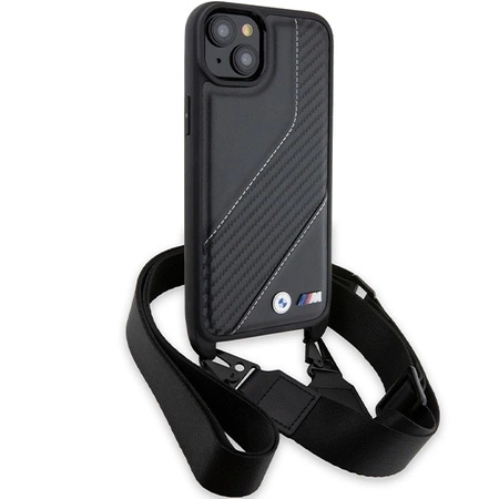 Etui BMW M Edition Carbon Stripe & Strap na iPhone 15 Plus / 14 Plus - czarne