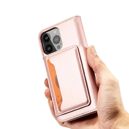 Magnetkartenhülle für iPhone 13 Pro Max Tasche Kartenetui Kartenhalter Rosa