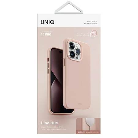 Uniq Hülle Lino Hue iPhone 14 Pro 6.1&quot; Magclick Charging pink/blush pink