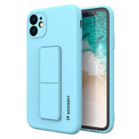 Wozinsky Kickstand Case elastyczne silikonowe etui z podstawką iPhone 11 Pro Max jasnoniebieski