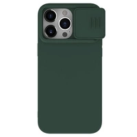 Nillkin CamShield Silky Silicone Case for iPhone 15 Pro Max with Camera Protector - Green