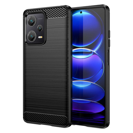 Carbon Case etui do Xiaomi Redmi Note 12 Pro+ elastyczny silikonowy karbonowy pokrowiec czarne