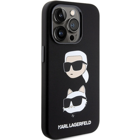 Karl Lagerfeld Silicone Karl&amp;Choupette Head case for iPhone 15 Pro Max - black