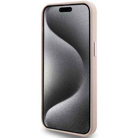 Karl Lagerfeld Silicone Choupette Metal Pin case for iPhone 15 Pro - pink