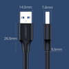 Ugreen kabel przewód USB - USB (męski - USB 3.2 Gen 1) 1 m czarny (US128 10370)