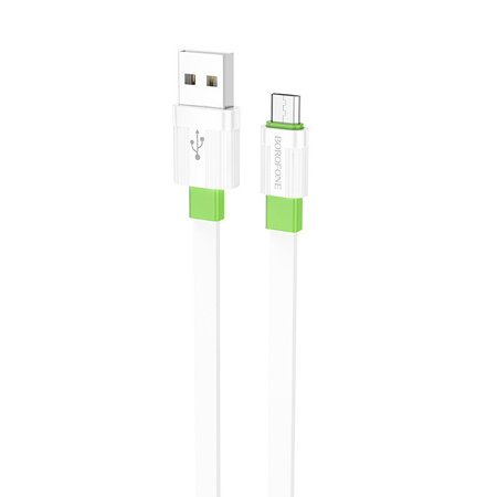 Borofone Kabel BX89 Union - USB na Micro USB - 2,4A 1 metr biało-zielony