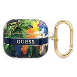 Case APPLE AIRPODS 3 Guess AirPods Flower Strap Collection (GUA3HHFLB) blue