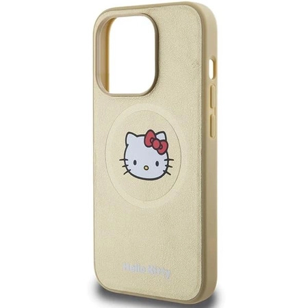 Hello Kitty Kitty Head MagSafe-Hülle aus Leder für iPhone 14 Pro Max – Gold