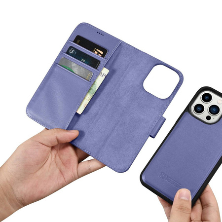 iCarer Wallet Case 2in1 iPhone 14 Pro Max Flip Leather Cover Anti-RFID Hellviolett (WMI14220728-LP)