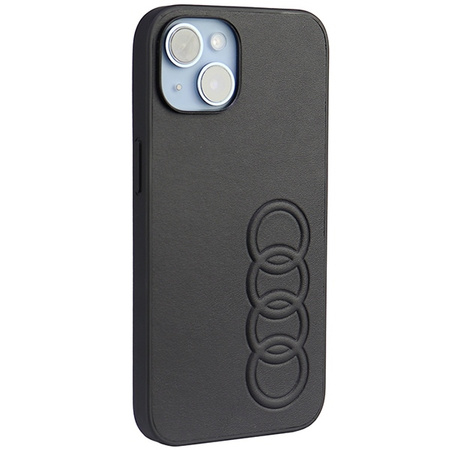 Audi Synthetic Leather iPhone 14 6.1&quot; black/black hardcase AU-TPUPPCIP14-TT/D1-BK