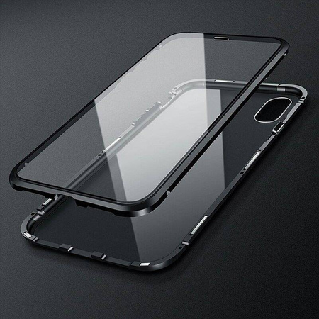 Wozinsky Full Magnetic Case Full Body Front and Back Cover with built-in glass for Samsung Galaxy A72 4G black-transparent