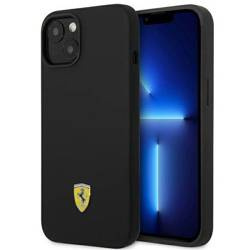 Original Case IPHONE 14 Ferrari Hardcase Silicone Metal Logo black