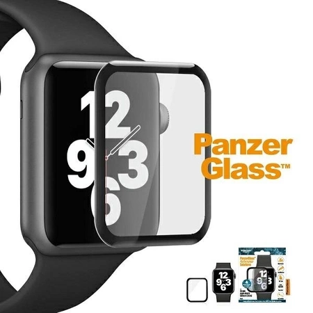 PanzerGlass Gebogenes antibakterielles Hartglas für Apple Watch 4/5/6/SE – 40 mm – Schwarz