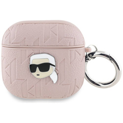 Original Case APPLE AIRPODS 4 Karl Lagerfeld Cover Monogram Karl Head pink