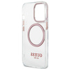 Oryginalne Etui IPHONE 13 PRO Guess Hard Case Metal Outline Magsafe (GUHMP13LHTRMP) różowe