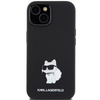 Karl Lagerfeld Silicone Choupette Metal Pin case for iPhone 15 Plus / 14 Plus - black