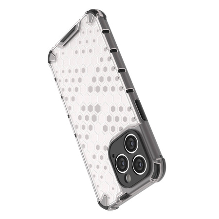 Honeycomb case for iPhone 14 Pro armored hybrid cover transparent