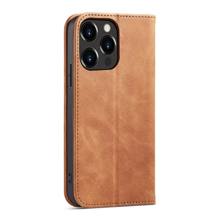 Magnet Fancy Case Case for iPhone 13 Pro Max Pouch Card Wallet Card Holder Brown