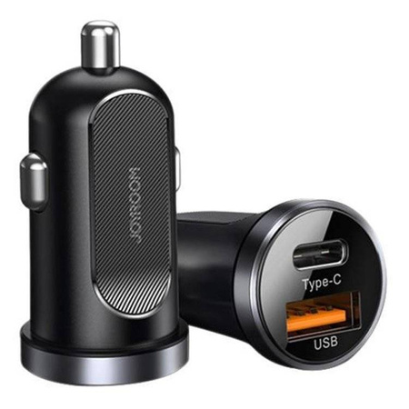 Joyroom szybka ładowarka samochodowa USB Typ C / USB 30 W 5 A Power Delivery Quick Charge 3.0 czarny (C-A08)