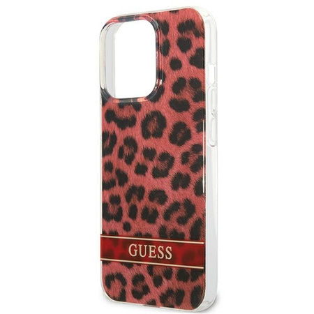 Schutzhülle IPHONE 13 PRO Guess Hardcase Leopard (GUHCP13LHSLEOR) rot