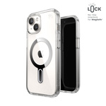 Speck Presidio Perfect-Clear ClickLock & Magsafe - Etui iPhone 15 / iPhone 14 / iPhone 13 (Clear / Chrome Finish / Serene Silver)