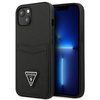 Schutzhülle IPHONE 13 MINI Guess Hardcase Saffianotriangle Logo Cardslot (GUHCP13SPSATPK) schwarz