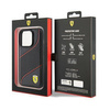 Original Case APPLE IPHONE 15 PRO Ferrari Hardcase Perforated Waves Metal Logo (FEHCP15LPWAK) black