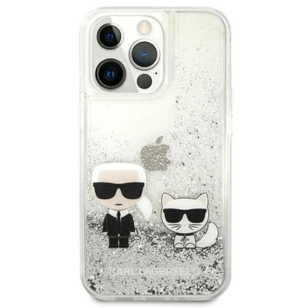 Karl Lagerfeld KLHCP13LGKCS 13 Pro / 13 6,1" srebrny/silver hardcase Liquid Glitter Karl&Choupette