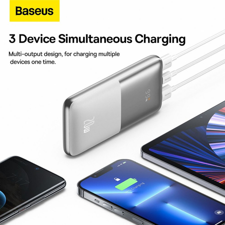 Baseus Baseus Pro 10000mAh 20W White Powerbank with USB Type A - USB Type C 3A 0.3m cable (PPBD040202)