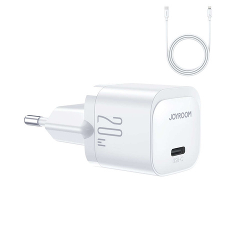 Mini-USB-C-Ladegerät 20 W PD mit USB-C-Kabel – Lightning Joyroom JR-TCF02 | Weiss