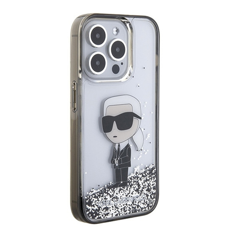 Karl Lagerfeld Liquid Glitter Ikonik case for iPhone 15 Pro - transparent