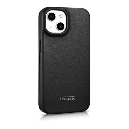 iCarer CE Premium Leather Folio Case iPhone 14 magnetic flip case MagSafe black (WMI14220713-BK)