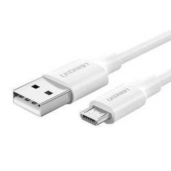 Micro USB cable UGREEN QC 3.0 2.4A 0.25m (white)