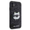 Karl Lagerfeld KLHCN61G2CPK iPhone 11 / Xr 6,1&quot; schwarz/schwarzes Hartschalenetui mit glitzerndem Choupette-Patch