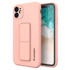 Wozinsky Kickstand Case elastyczne silikonowe etui z podstawką iPhone 12 Pro Max różowy