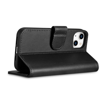 iCarer Wallet Case 2in1 iPhone 14 Flip Leather Anti-RFID Black (WMI14220725-BK)