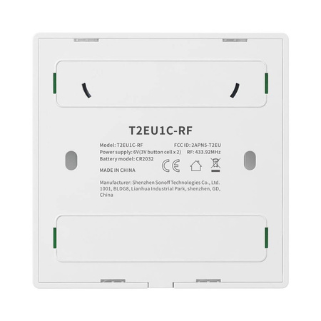 Sonoff T2EU2C-RF Three Channel Touch Light Switch Wi-Fi Button 433MHz Wireless RF Remote white (M0802030010)