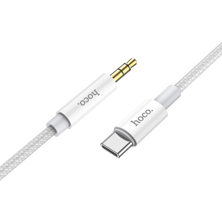 HOCO kabel AUX Audio Jack 3,5mm do Typ C UPA19 1m srebrny