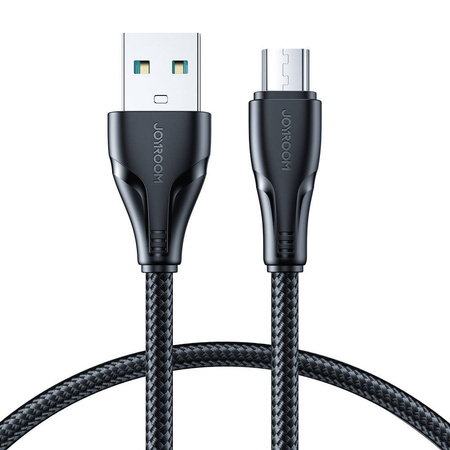 Joyroom USB-Kabel - Micro-USB 2.4A Surpass-Serie für schnelles Aufladen und Datenübertragung 0,25 m schwarz (S-UM018A11)