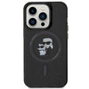 Karl Lagerfeld Karl&amp;Choupette Glitter MagSafe Hülle für iPhone 15 Pro – Schwarz