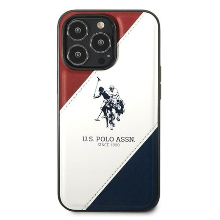 US Polo USHCP14LPSO3 iPhone 14 Pro 6,1" biały/white Tricolor Embossed