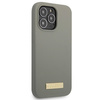 Original Case IPHONE 13 PRO Guess Hard Case Silicone Logo Plate MagSafe (GUHMP13LSPLG) gray