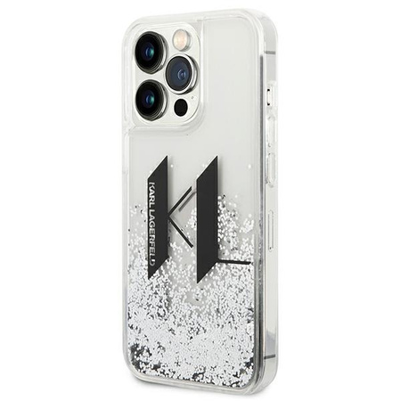 Karl Lagerfeld KLHCP14LLBKLCS iPhone 14 Pro 6,1" srebrny/silver hardcase Liquid Glitter Big KL