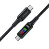 Acefast C7-03 USB-C USB-C 100 W 1,2 m Kabel mit Display – Schwarz