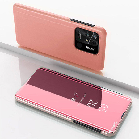 Clear View Case Cover für Xiaomi Redmi 10C Cover mit einer Klappe rosa