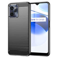 Carbon Case Hülle für Realme C35 flexible Silikon-Carbon-Hülle schwarz