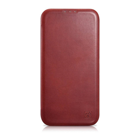 iCarer CE Oil Wax Premium Leather Folio Case Leather Case for iPhone 14 Pro Flip Magnetic MagSafe Red (AKI14220706-RD)