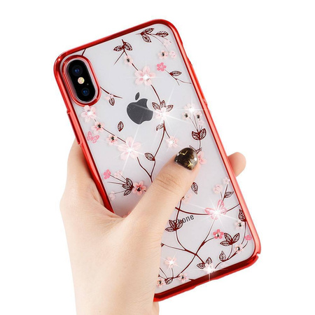 Etui IPHONE 11 PRO MAX SULADA Multiflower czerwone